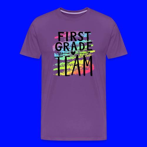 First Grade Team Crayon Splash Teacher T-Shirts - Men's Premium T-Shirt