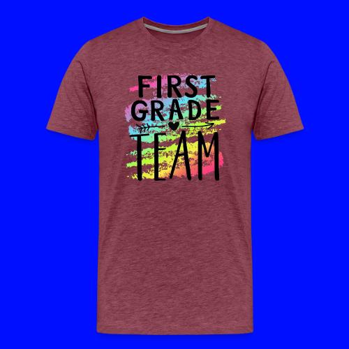 First Grade Team Crayon Splash Teacher T-Shirts - Men's Premium T-Shirt