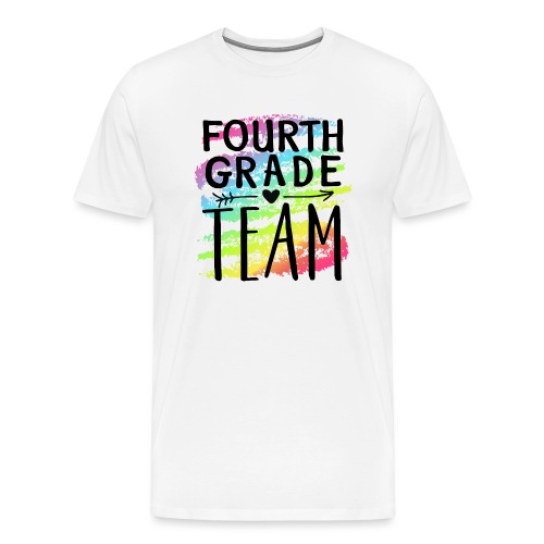 Fourth Grade Team Crayon Splash Teacher T-Shirts - Men's Premium T-Shirt