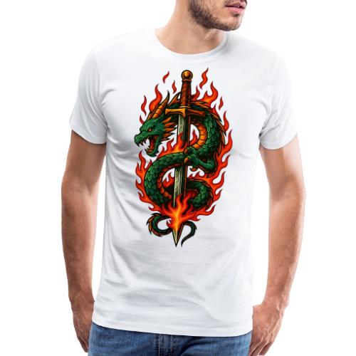 Flaming Dragon Sword Warrior Shirt - Men's Premium T-Shirt