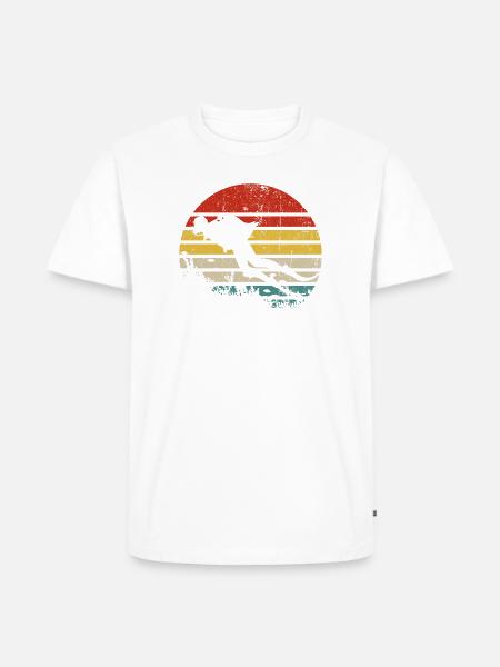 Surfer Sunset Retro Stripes - Men's Premium T-Shirt - white