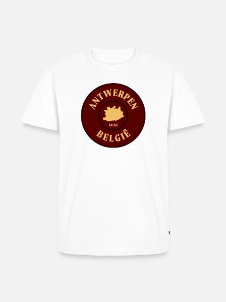 Antwerp Crest 1830 Emblem - Men's Premium T-Shirt - white