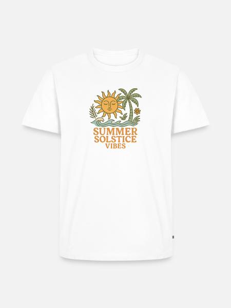 Summer Solstice Vibes Sun and Palm Design - Men's Premium T-Shirt - white