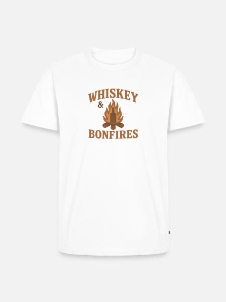 Whiskey & Bonfires - Men's Premium T-Shirt - white