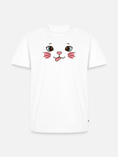 Pink Cheek Cat Face - Men's Premium T-Shirt - white