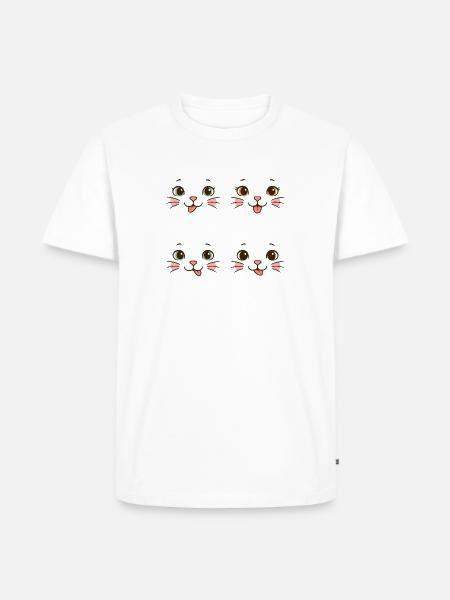 Four Playful Cat Faces - Men's Premium T-Shirt - white