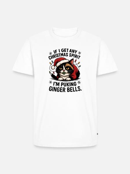 Grumpy Cat in Santa Hat - Men's Premium T-Shirt - white