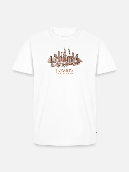 Jakarta Pulse City Skyline - Men's Premium T-Shirt - white