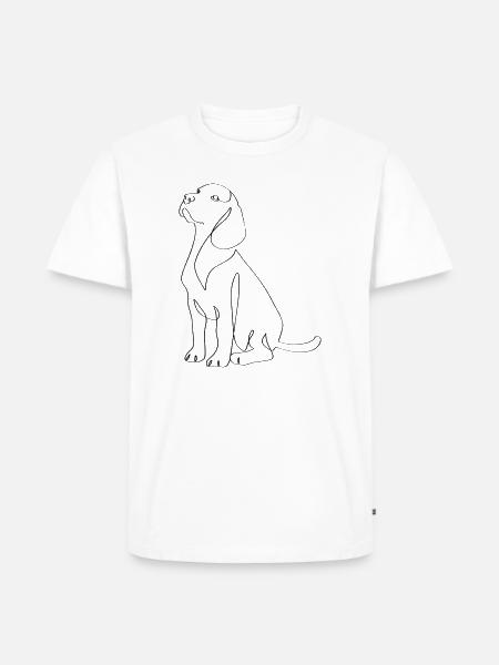 Sleek Dog Line Art Silhouette - Men's Premium T-Shirt - white