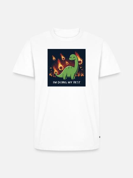 Dino Doing Its Best - Men's Premium T-Shirt - white