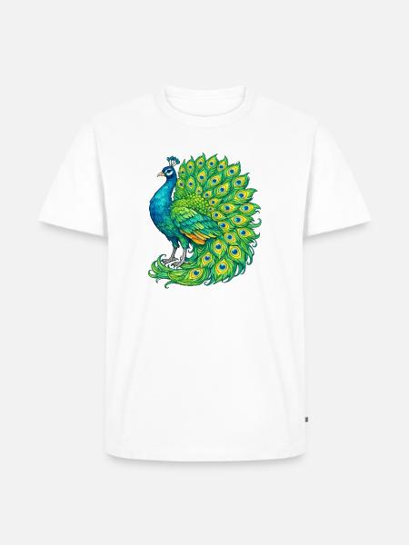 Vivid Peacock Cascade - Men's Premium T-Shirt - white
