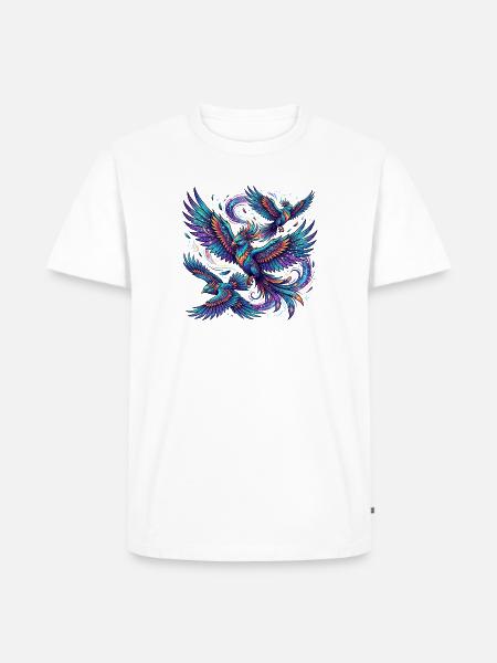 Fantastical birds in flight - Men's Premium T-Shirt - white