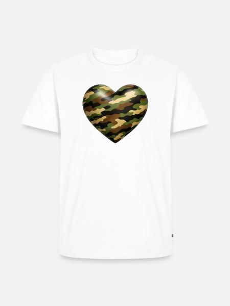 Camo Heart - Men's Premium T-Shirt - white
