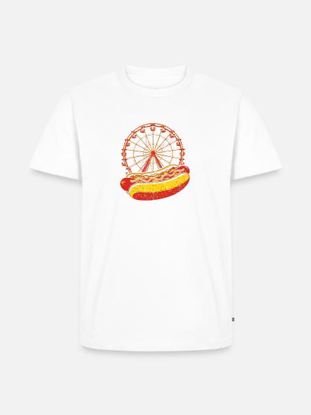 Neon Carnival Hotdog & Ferris Wheel - Men's Premium T-Shirt - white