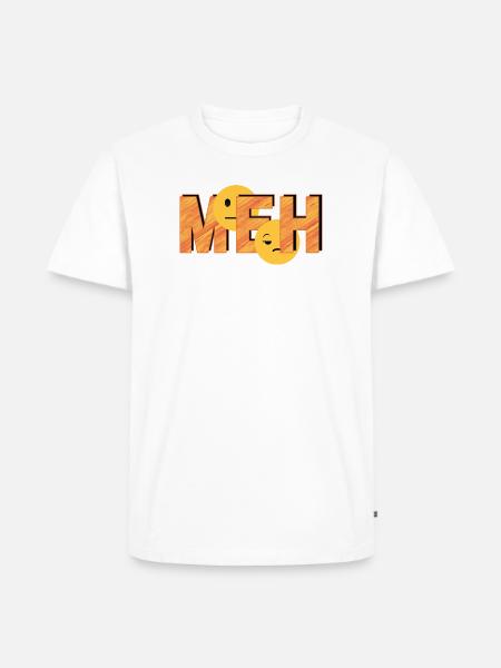 Meh on Striped Word - Men's Premium T-Shirt - white
