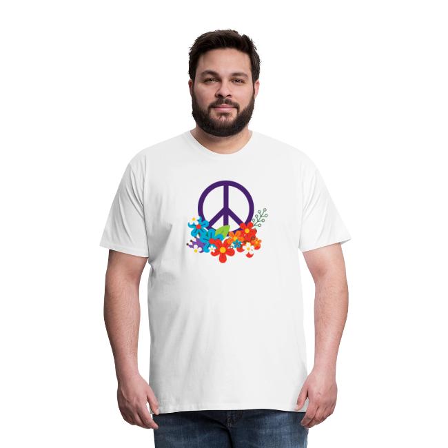 Hippie Peace Design With Flowers