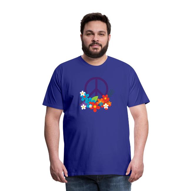 Hippie Peace Design With Flowers