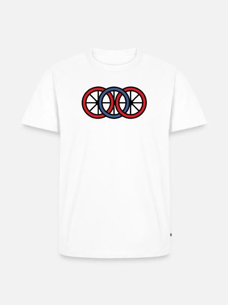 Bike Wheels Rings Logo - Men's Premium T-Shirt - white