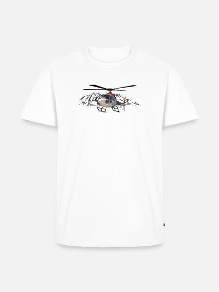 Helicopter in action - Men's Premium T-Shirt - white