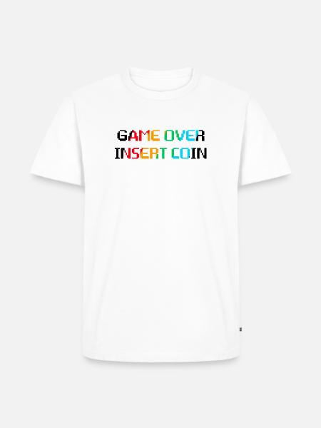 Game Over Insert Coin - Men's Premium T-Shirt - white