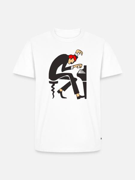 Piano Maestro Dizzy Pose - Men's Premium T-Shirt - white