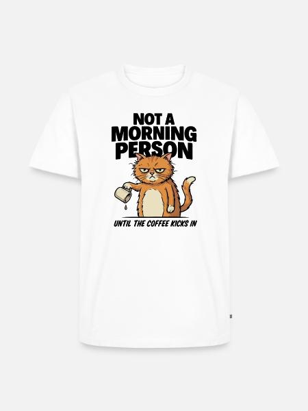 Grumpy Cat Coffee Pour - Men's Premium T-Shirt - white