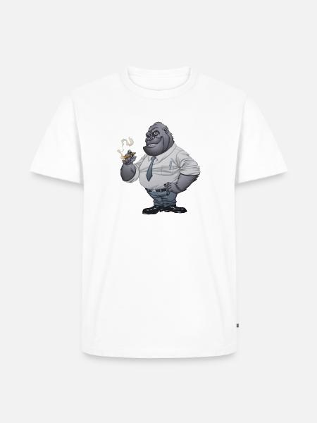 Cigar Smoking Gorilla - Men's Premium T-Shirt - white