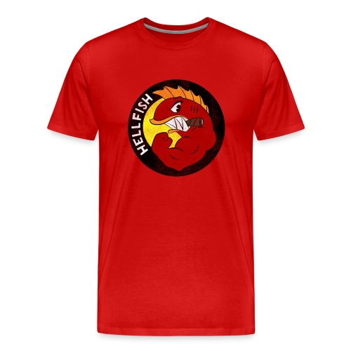 Flying Hellfish - Distressed Washed Worn - Men's Premium T-Shirt