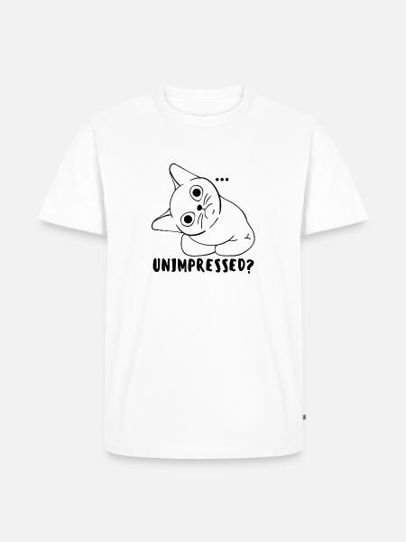 Unimpressed Funny Angry Cat - Men's Premium T-Shirt - white