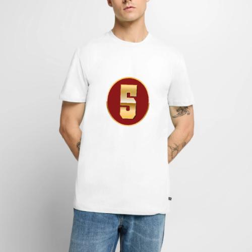 Number 5 in Gold Varsity Font - Men's Premium T-Shirt