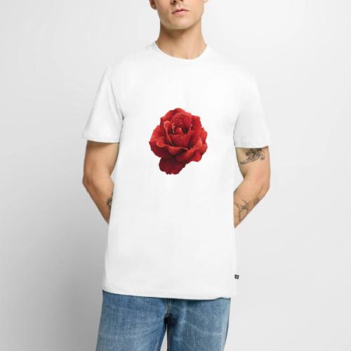 Rose: Crimson Dew Bloom - Men's Premium T-Shirt