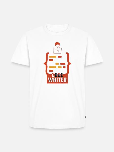 Code Writer Emblem - Men's Premium T-Shirt - white