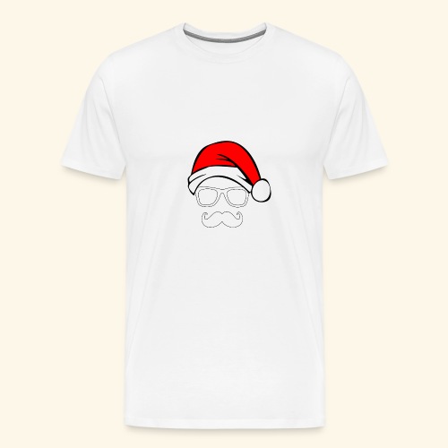 Santa with Geek and Mustache - Men's Premium T-Shirt