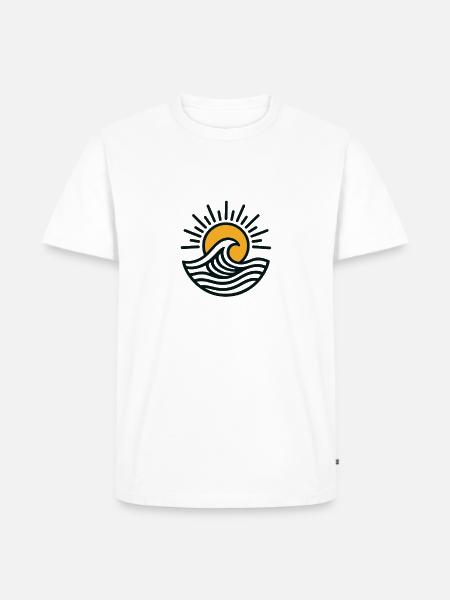 Sunrise Wave Emblem - Men's Premium T-Shirt - white