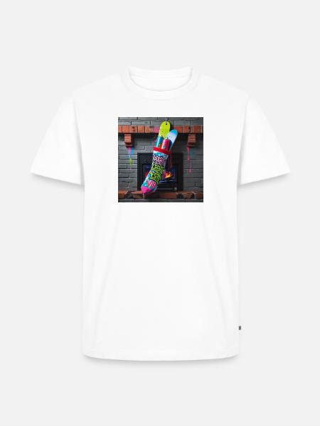 Naughty List Graffiti Sock - Men's Premium T-Shirt - white