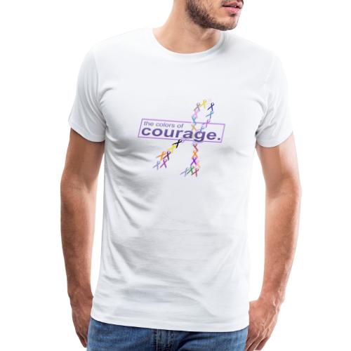 The Colors of Courage Cancer Awareness Ribbons - Men's Premium T-Shirt