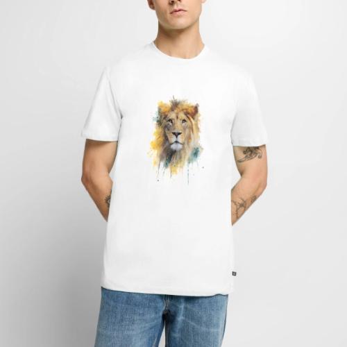 Watercolor Lion Portrait - Men's Premium T-Shirt