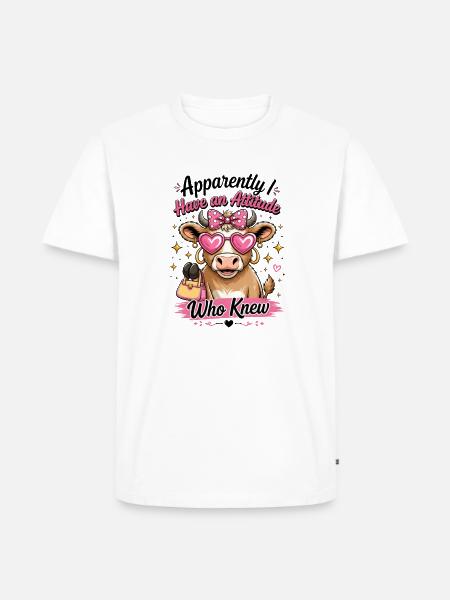 Cow with Attitude: Pink Diva - Men's Premium T-Shirt - white