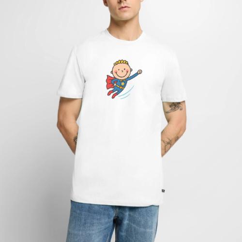 Cartoon Superhero Boy Flying Kids T-Shirt - Men's Premium T-Shirt