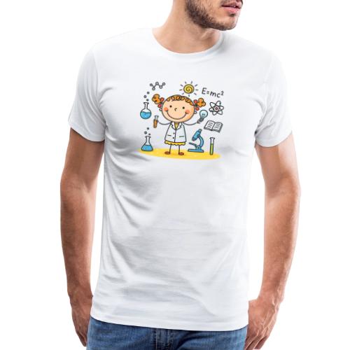 Cartoon Girl Scientist Kids Science T-Shirt - Men's Premium T-Shirt