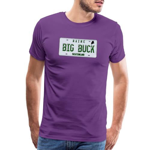 Maine LICENSE PLATE Big Buck Camo - Men's Premium T-Shirt