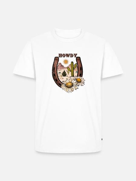 HOWDY -Desert Horseshoe - Men's Premium T-Shirt - white