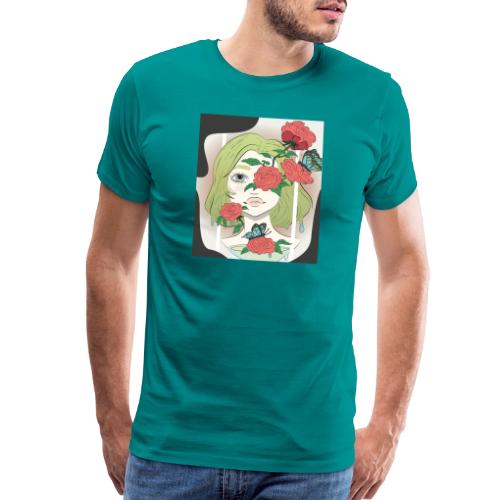 Girl with Rose Vine - Men's Premium T-Shirt