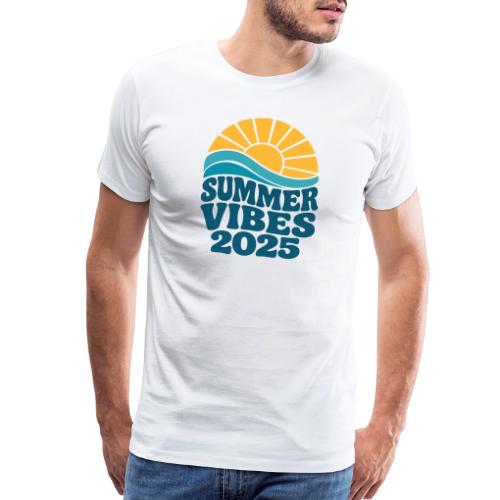 Summer Vibes 2025 Retro Sunset T-Shirt | Fun Beach - Men's Premium T-Shirt