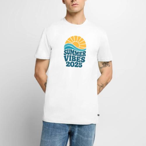 Summer Vibes 2025 Retro Sunset T-Shirt | Fun Beach - Men's Premium T-Shirt