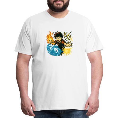 Anime Elemental Warriors | Fire, Water, Lightning - Men's Premium T-Shirt