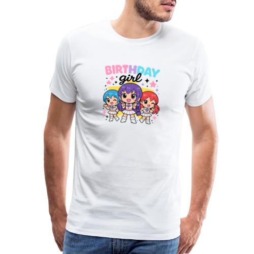 Cute Chibi Birthday Idol Girls - Men's Premium T-Shirt