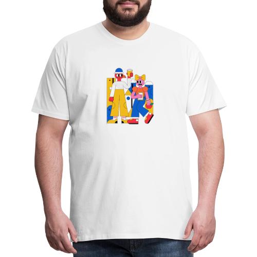 Bold Geometric Duo Pop Art - Men's Premium T-Shirt