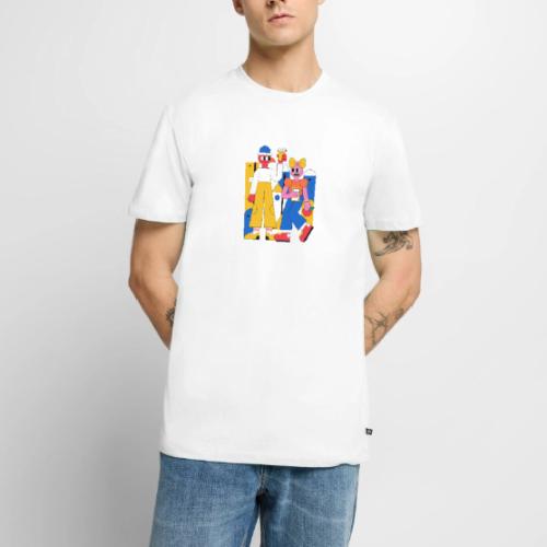 Bold Geometric Duo Pop Art - Men's Premium T-Shirt