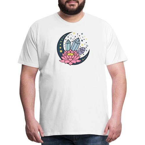 Half A Moon, Healing Crystals Lotus Flower - Men's Premium T-Shirt